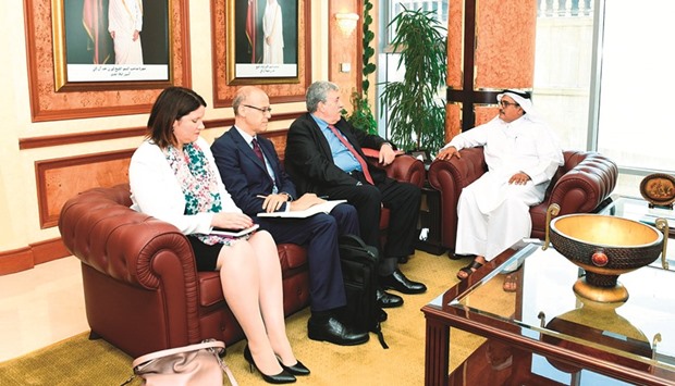 President of the Court of Cassation and Chairman of the Supreme Judicial Council HE Masood Mohamed al-Amri met with UNODC officials Dimitri Vlassis and Oliver Stolpe.