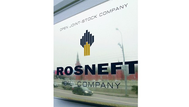 The Rosneft logo is displayed outside the oil companyu2019s offices in Moscow. Russian crude and condensate production is set to average 11.1mn bpd this month, compared with 10.7mn bpd in August, according to preliminary Energy Ministry data compiled by Bloomberg.