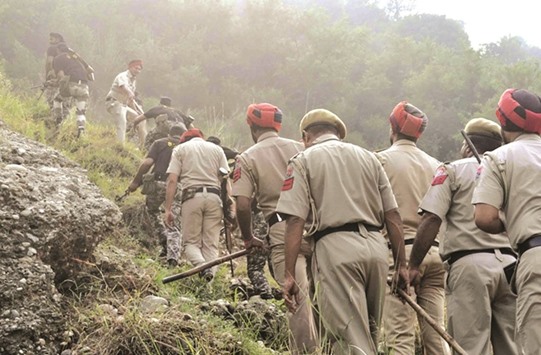 Punjab and Himachal Pradesh police carry out combing operations following reports that some local residents had spotted two-three u201csuspicious menu201d in army fatigues in Pathankot, Punjab, yesterday. Security forces have been alert after militants carried out an audacious assault on an Indian Air Force base Pathankot in January which killed seven soldiers.
