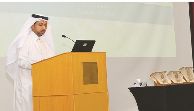 Dr Hassan al-Derham speaking at the event.