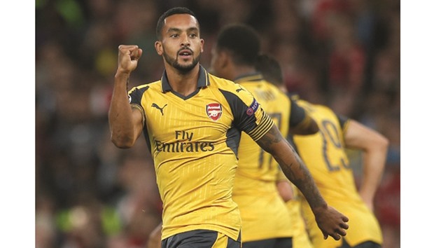 Theo Walcott scored both the goals in Arsenalu2019s 2-0 win over Basel in London. (Reuters)