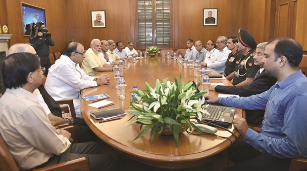Prime Minister Narendra Modi chairs a Cabinet Committee on Security (CCS) meeting in New Delhi.