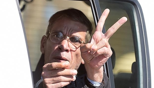Seif al-Din Mohamed Mostafa flashing the victory sign in this file photo.