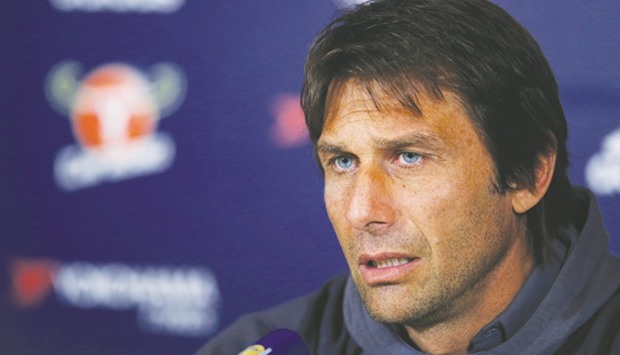Chelsea manager Antonio Conte during the press conference.