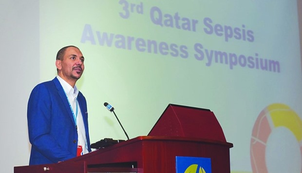 Dr Ahmed Labib speaking at the symposium.