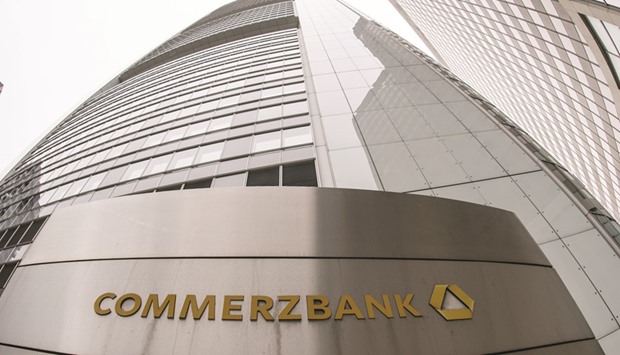 The headquarters of Commerzbank is seen in Frankfurt. The German lender aims to add 2mn retail and small business customers over the next four years, part of a revamp to boost earnings that will also see it cut thousands of jobs.