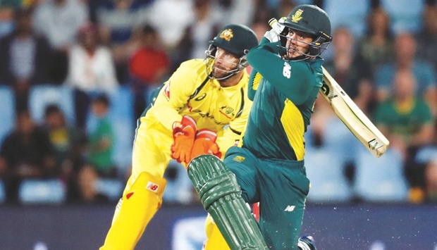 South Africau2019s Quinton de Kock in action against Australia during their first ODI in Centurion, South Africa, yesterday. (Reuters)