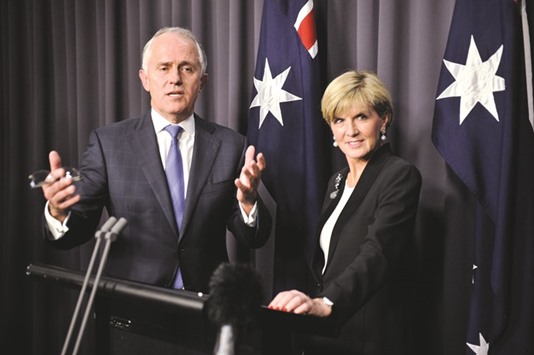Turnbull (left) has said that he is disappointed in Roy, while Foreign Minister Bishop said that the government did not endorse or approve of Royu2019s actions.