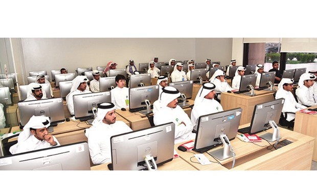 QU students attending the orientation programme yesterday.