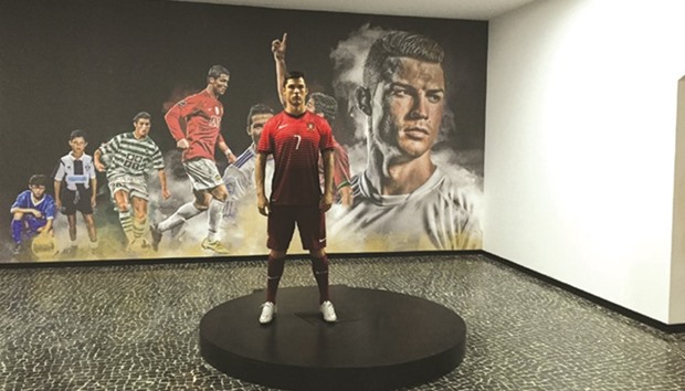 One of the two Cristiano Ronaldo mannequins that are located at his personal museum u2013 Museu CR7 - in his home city of Funchal, Madeira.