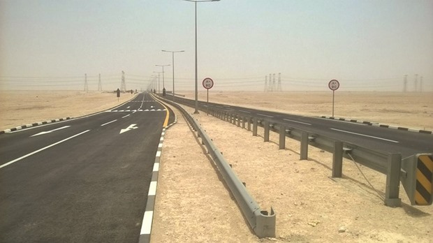 A section of the new road to the Umm Birkah treatment plant.