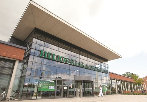 The main entrance to the Helios hospital Berlin, operated by Fresenius, is seen in Berlin. The Spanish hospital group deal highlights the international ambitions of Fresenius chief executive officer Stephan Sturm, who took the helm on July 1.