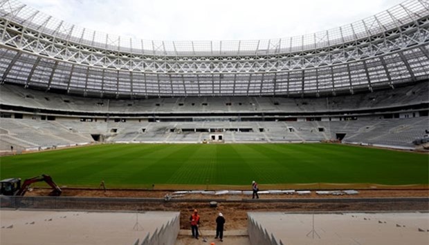 Work at the Luzhniki Stadium in Moscow is progressing.