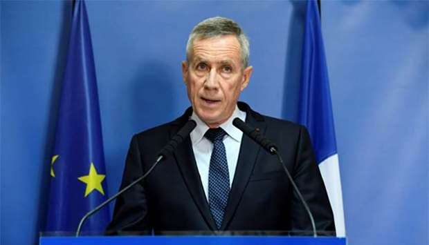 Paris prosecutor Francois Molins speaks during a press conference in Paris on Sunday, four days after a suspected bomb lab was discovered in an unoccupied apartment in the Parisian suburb of Villejuif.