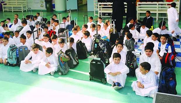 Students at one of the public schools attend a special programme PICTURE: Shameer Rashid