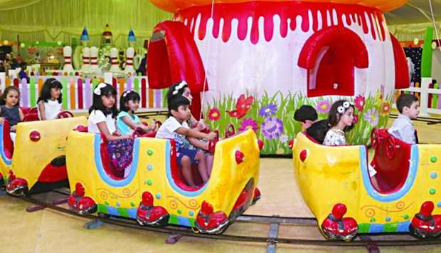 Mini train adds colour to the festivities. PICTURE: Jayan Orma