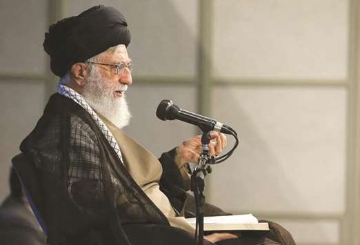A handout picture provided by the office of Iranu2019s Supreme Leader Ayatollah Ali Khamenei yesterday, shows him delivering a speech in Tehran.