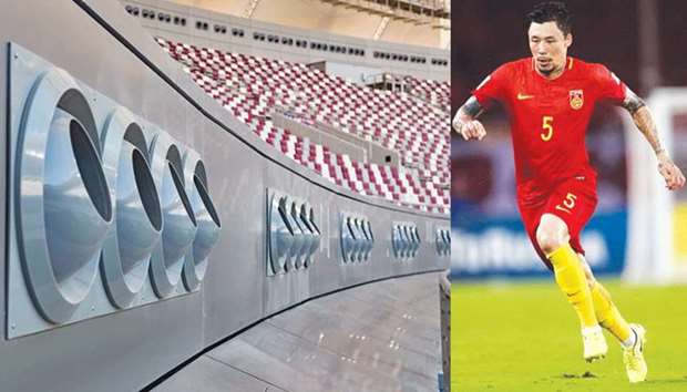 Plastic nozzles are an integral part of Qataru2019s stadium cooling technology.  Right: Zhang Linpeng