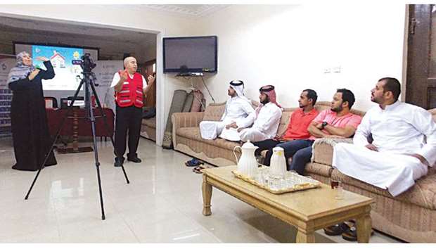 A lecturer discusses home safety tips.