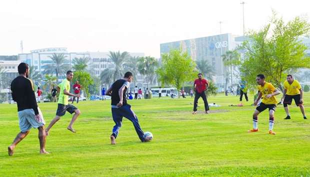 Football enthusiasts at MIA Park. PICTURE: Shaji Kayamkulam