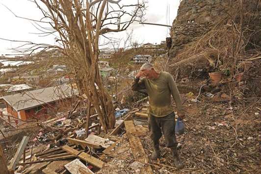 On the hill above Cruz Bay on St. John Island, the house where Eugenio Santana Santana, 61, was living was completely blown away by Hurricane Irma. Nothing remains. Originally from Dominica, Santana says he will stay and help rebuild the island because there is no work in his own country.