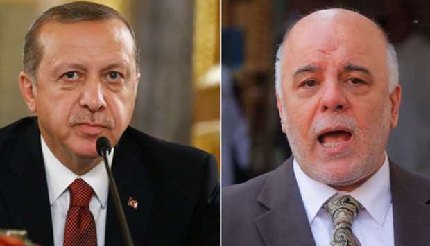 Turkish President Tayyip Erdogan and Iraqi Prime Minister Haider al-Abadi