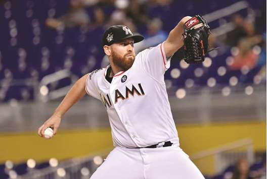 Miami Marlins starting pitcher Dan Straily (58) delivers a pitch in the first inning against the New York Mets at Marlins Park. PICTURE: Steve Mitchell u2013USA TODAY Sports