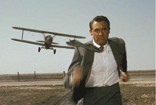 Picture shows a scene from Cary Grantu2019s movie North By Northwest.