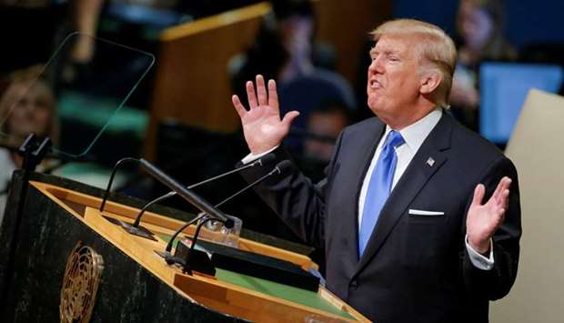 US President Donald Trump addresses the 72nd United Nations General Assembly at UN headquarters in New York.