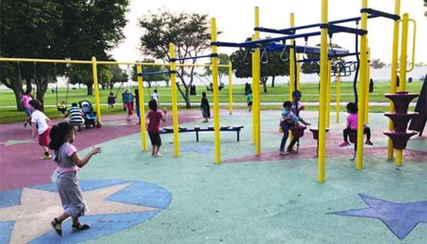 Aspire Park's children's playground is busy again. PICTURE: Shemeer Rasheed