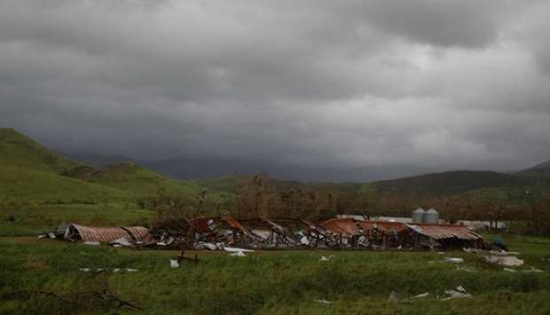 A damaged farm is seen after the area was hit by Hurricane Maria in Salinas, Puerto Rico