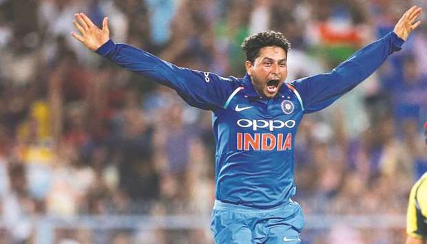 Kuldeep Yadav became the third Indian bowler to take hat-trick in ODIs after Chetan Sharma (1987) and Kapil Dev (1991). (Reuters)