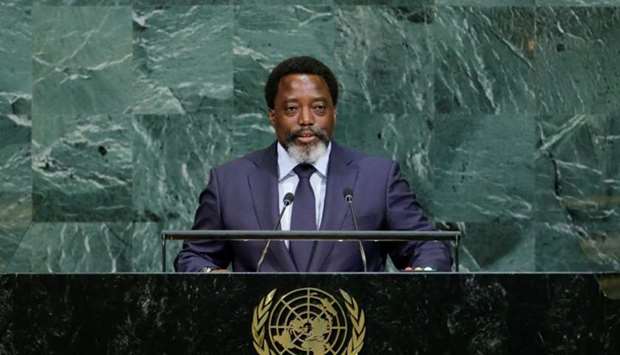 Joseph Kabila Kabange, President of the Democratic Republic of the Congo addresses the 72nd United Nations General Assembly at UN headquarters in New York, US