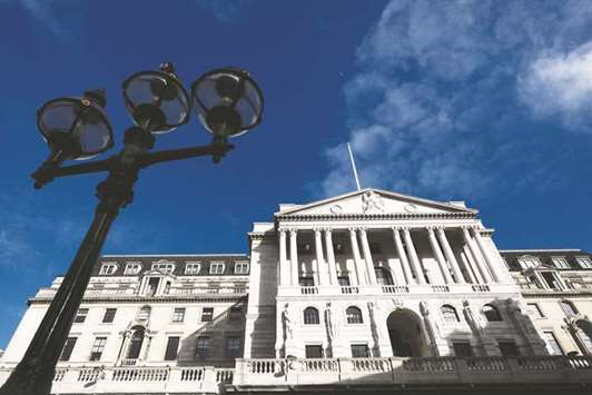 A view of the Bank of England in the City of London. The BoE will update its projections on November 2, when thereu2019s a chance it may also increase interest rates for the first time in more than a decade.