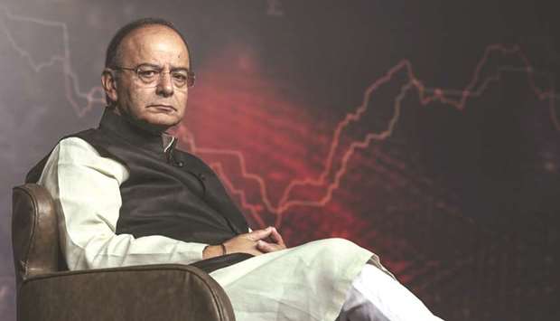 Indian Finance Minister, Arun Jaitley, looks on during a panel discussion at the Bloomberg India Economic Forum in Mumbai on Friday. Jaitley called for more private investment from local companies and said the banking system must get healthier to support that investment.