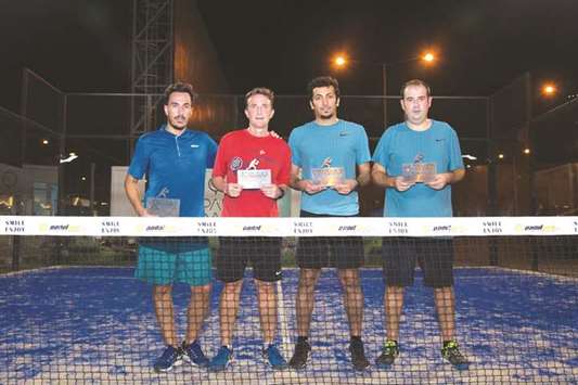 Winners of the Gold Division of the padel tournament.