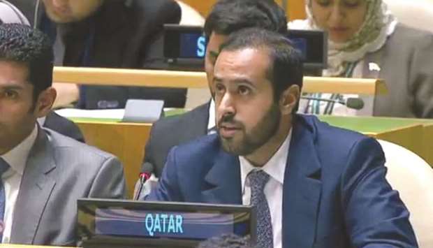 Talal Rashid al-Khalifa speaking at the UN