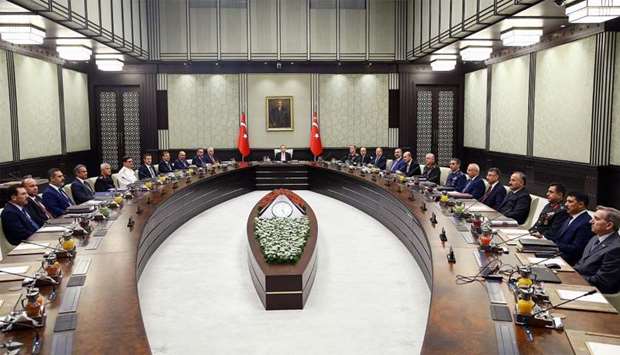 Turkish President Erdogan chairs a National Security Council meeting in Ankara