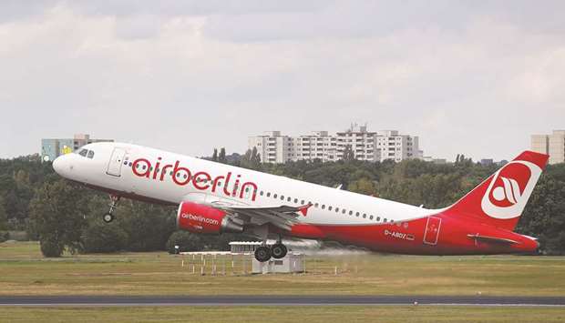 An Air Berlin plane lands at Tegel airport in Berlin. Air Berlin said the parties had agreed not to disclose financial details but that the bidders had put forward proposals on financing the winter flight plan from the end of October.