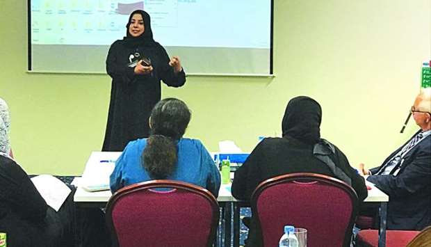 Dr Aisha al-Malki speaking during the workshop