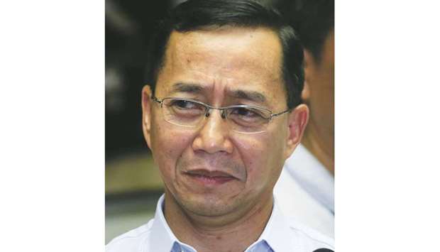 A Presidential Security Group (PSG) Commander Lope Dagoy answers questions during a press briefing at the Malacanang presidential palace in Manila, yesterday.
