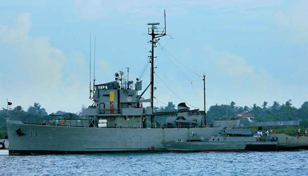 The crew of the navy patrol ship BRP Miguel Malvar was placed under restrictive custody aboard the vessel