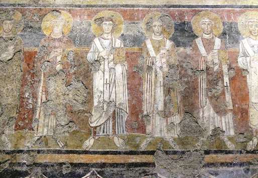 A fresco inside Santa Maria Antique, a 5th century church inside the Roman Forum.