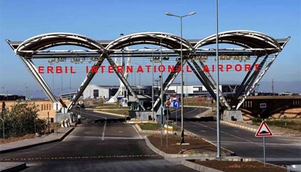 The entrance to Erbil International Airport, in the capital of the northern Iraqi Kurdish autonomous region.