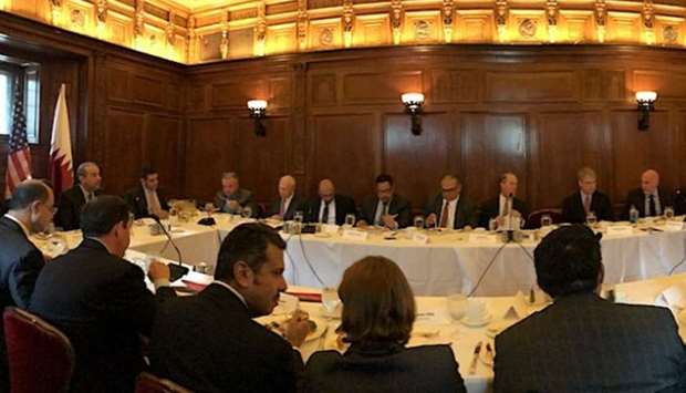 HE the Minister of Economy and Commerce Sheikh Ahmed bin Jassim bin Mohamed al-Thani attends the roundtable hosted in his honour by the US-Qatar Business Council (USQBC) and the US Chamber of Commerce in New York.