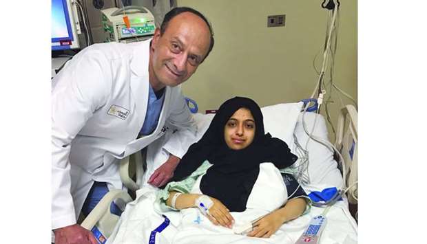 Prof. Hijazi with Qatar 1st P-valve patient Ahlam after the surgery