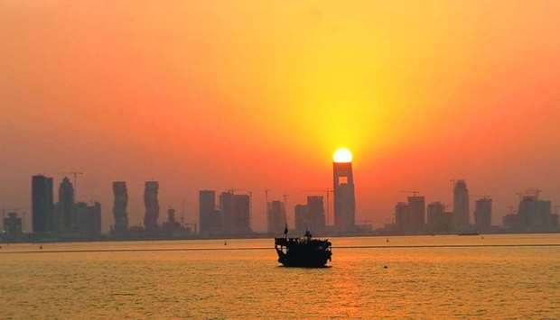 A stunning sunset view on a dhow cruise to Qatar's Al Aliyah Island. PICTURE: Nasar TK
