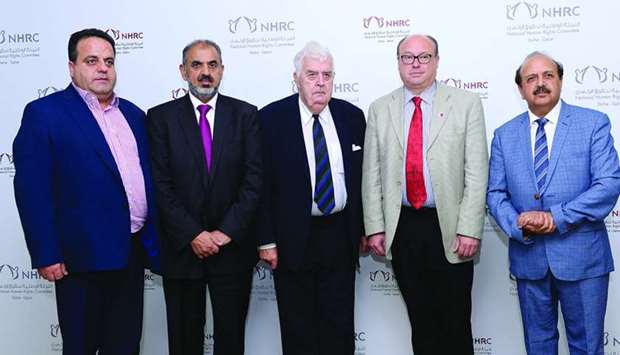 The members of the British Parliamentary Inquiry Committee in Doha yesterday. PICTURE: Shaji Kayamkulam