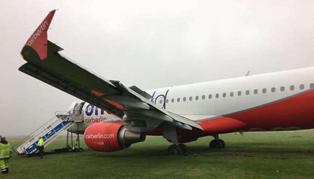 Air Berlin overran the runway on the German North Sea island of Sylt