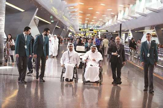 Members of the group were given a tour of accessibility features inbuilt into the airport design.